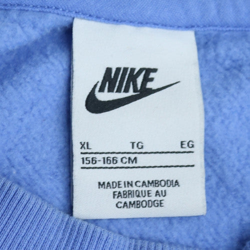 Nike Boys Blue XL Pullover Fleece Sweatshirt Crew Neck Logo Jumper