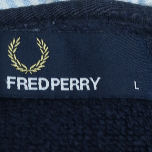 Fred Perry Men's Blue Full Zip Hoodie L Cotton Fleece Sweatshirt