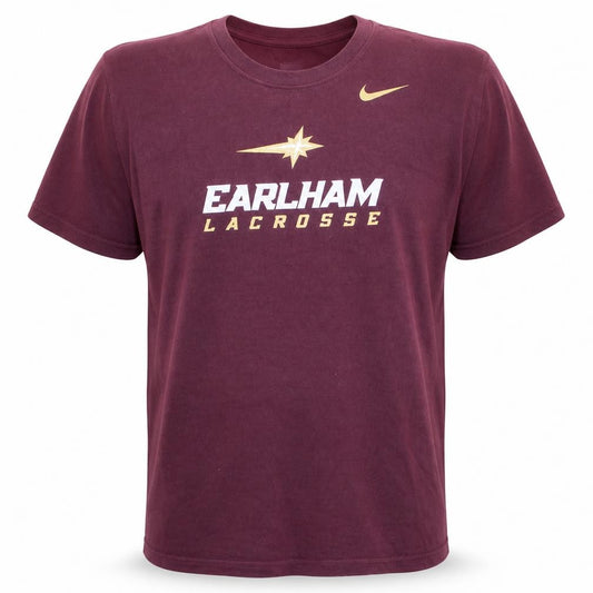 Nike Men's Maroon Earlham Lacrosse Graphic T-Shirt XL Cotton Tee