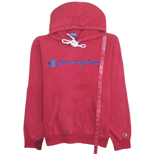 Champion Men's Red Pullover Hoodie Medium Logo Fleece Sweatshirt