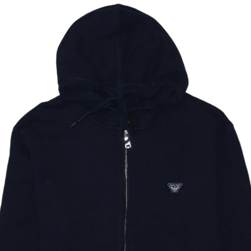 Armani Jeans Men's Black Full Zip Hoodie L Classic Logo Cotton