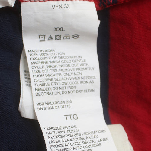 Nautica Men's Red Navy Striped 2XL Cotton Polo Shirt