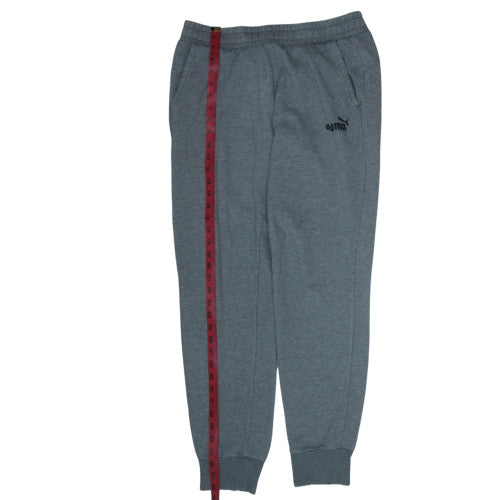 Puma Men’s Grey Jogger Trousers Size L Elastic Waist Cotton Blend
