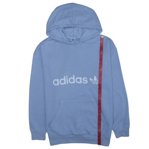 Adidas Womens Blue Pullover Hoodie Size M 12-14 Logo Print