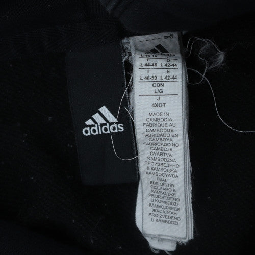 Adidas Womens Black Pullover Hoodie Large Logo Graphic Sweatshirt L
