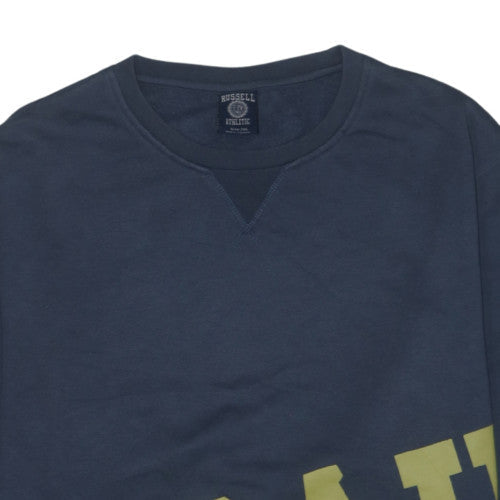 Russell Athletic Men's Blue 2XL Pullover Sweatshirt with Logo Print