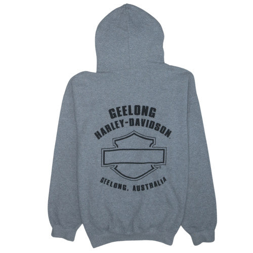 Harley-Davidson Mens Grey Pullover Hoodie L Biker Graphic