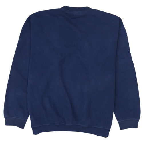 Adidas Men Blue Fleece Pullover Sweatshirt L Sports Vintage