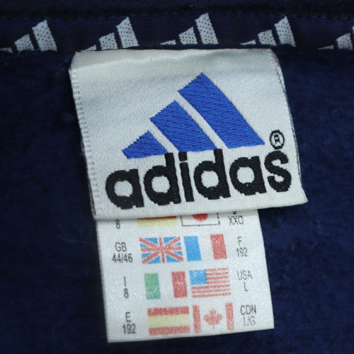 Adidas Men Blue Fleece Pullover Sweatshirt L Sports Vintage