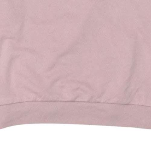 Adidas Women Pink Crew Neck Pullover Sweatshirt M 12-14 Classic Logo