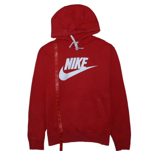 Nike Mens Red Pullover Hoodie Size L Graphic Fleece Sweatshirt