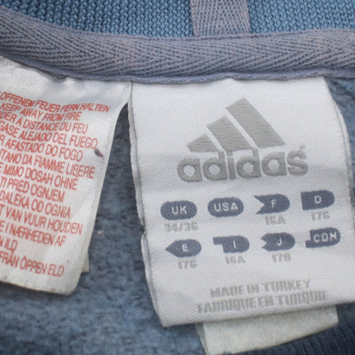 Adidas Mens Blue Fleece Pullover Sweatshirt L Sports Logo Vintage