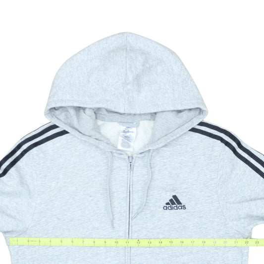 Adidas Men's Grey Full Zip Hoodie Size L Sportswear