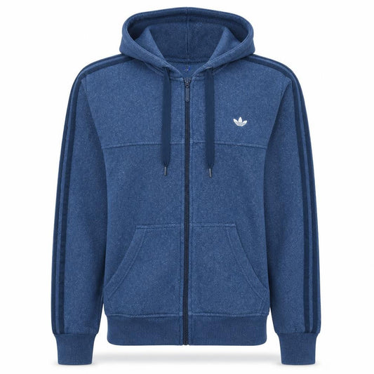 Adidas Men's Blue Full Zip Hoodie S Regular Fit Sportswear