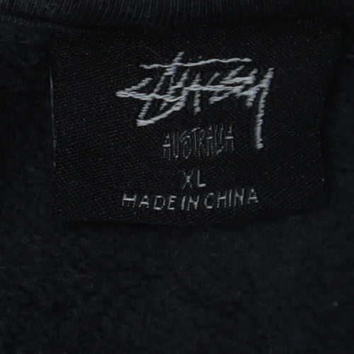 Stussy Men’s Black XL Pullover Crew Neck Fleece Sweatshirt