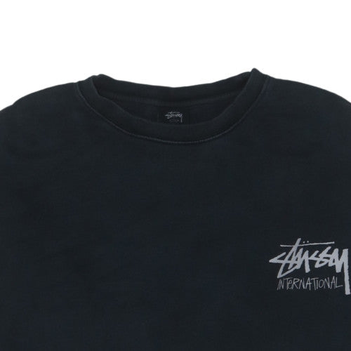 Stussy Men’s Black XL Pullover Crew Neck Fleece Sweatshirt