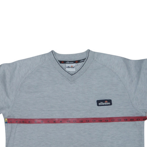 Ellesse Mens Grey V-Neck Pullover Sweatshirt Size M