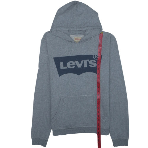 Levi's Boys Grey Pullover Hoodie Size 16 Cotton Blend Logo Sweatshirt