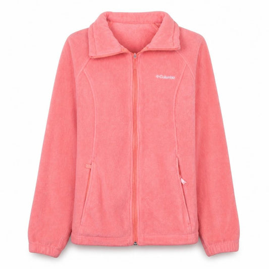 Columbia Women Pink Fleece Full Zip Jacket Size M