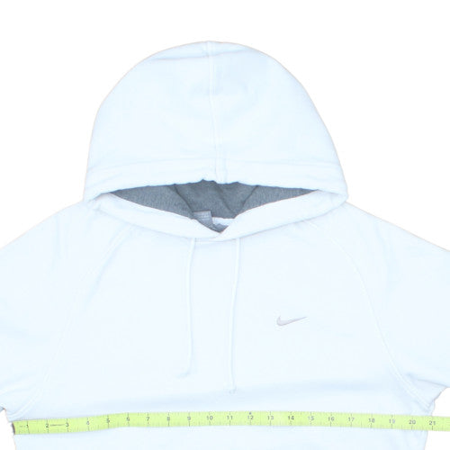 Nike Womens White Small Pullover Hoodie Sweatshirt Cotton Blend