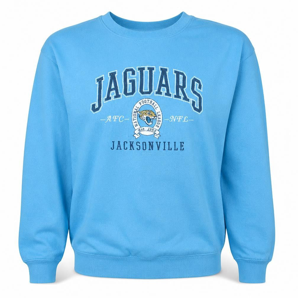 NFL Team Apparel Women's Blue XS Crew Neck Jacksonville Jaguars Sweatshirt
