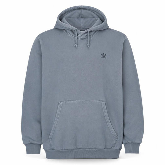 Adidas Men’s Grey Pullover Hoodie 2XL Regular Fit Fleece Sweatshirt