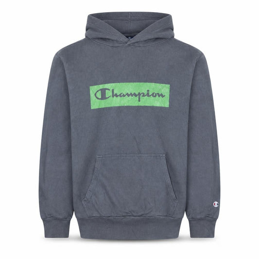 Champion Men's Grey Pullover Hoodie Small Logo Graphic Fleece