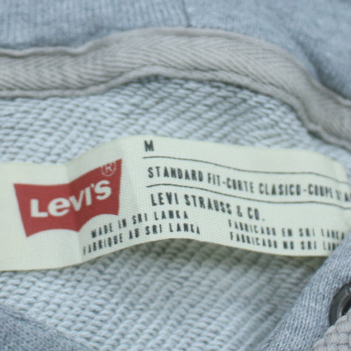 Levi's Mens Grey Pullover Hoodie M Classic Fleece Graphic