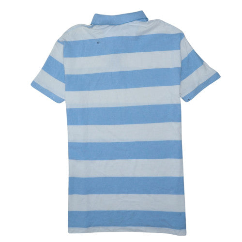 Nautica Men's Blue White Striped Slim Fit Cotton Polo Shirt XL