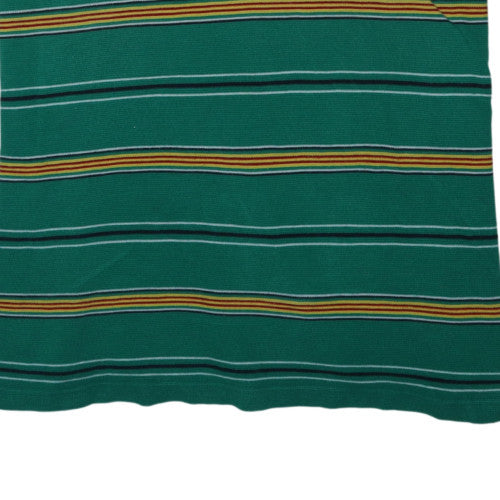 Chaps Ralph Lauren Mens Green Striped Polo Shirt Size 2XL