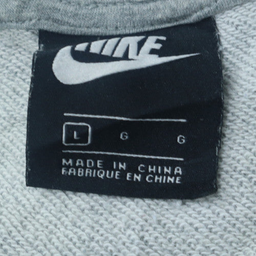 Nike Women Grey Full Zip Hoodie L - Classic Hooded Sweatshirt