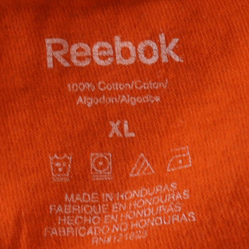Reebok Men's Orange XL Sports Graphic Crew Neck Cotton T-Shirt