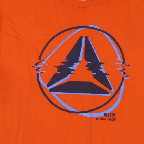 Reebok Men's Orange XL Sports Graphic Crew Neck Cotton T-Shirt