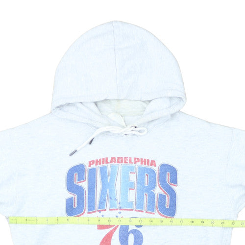 NBA Men's White Small Pullover Hoodie with Philadelphia 76ers Logo