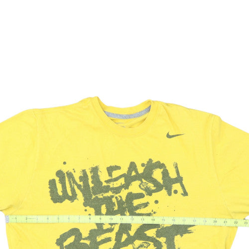 Nike Men's Yellow XL Graphic Sports T-Shirt 'Unleash The Beast'