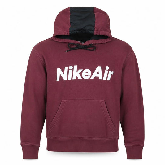 Nike Air Men's Red Pullover Hoodie L Sports Fleece Sweatshirt