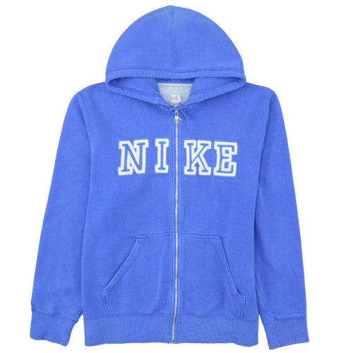 Nike Men's Blue XL Full Zip Fleece Hoodie with Logo