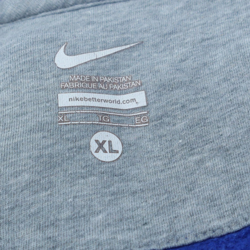 Nike Men's Blue XL Full Zip Fleece Hoodie with Logo