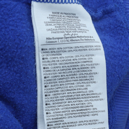 Nike Men's Blue XL Full Zip Fleece Hoodie with Logo