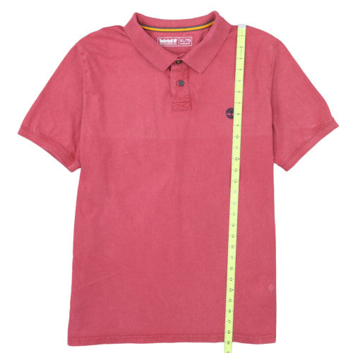 Timberland Men's Red Regular Fit Cotton Short Sleeve Polo XL