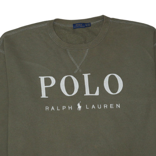 Polo Ralph Lauren Womens Khaki Green XL Sweatshirt Crew Neck Pullover