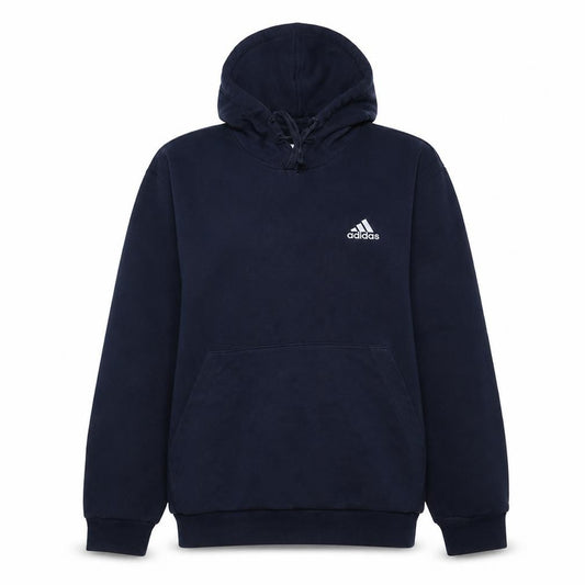 Adidas Mens Blue Pullover Hoodie L Regular Fit Fleece Sweatshirt