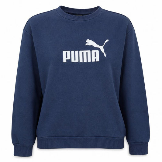 Puma Womens Navy Blue Logo Crew Neck Sweatshirt Size L