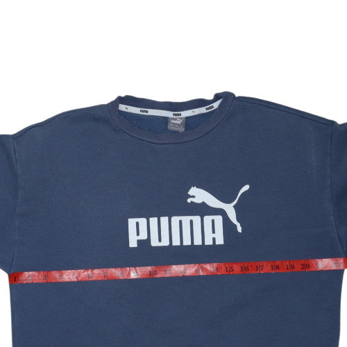 Puma Womens Navy Blue Logo Crew Neck Sweatshirt Size L