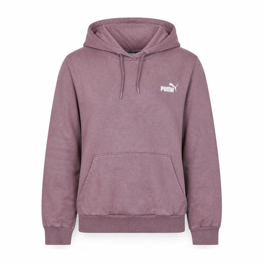 Puma Women's Mauve Pullover Hoodie Size M Embroidered Logo Cotton Blend