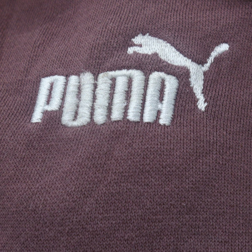 Puma Women's Mauve Pullover Hoodie Size M Embroidered Logo Cotton Blend