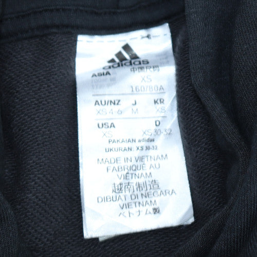 Adidas Mens Black XS Pullover Hoodie Embroidered Logo Lightweight