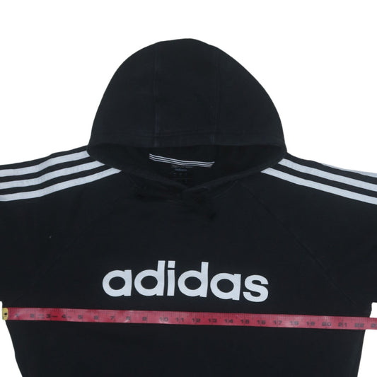 Adidas Men’s Black Pullover Hoodie M Logo 3-Stripes Sportswear
