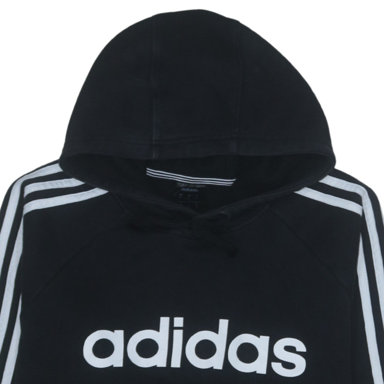 Adidas Men’s Black Pullover Hoodie M Logo 3-Stripes Sportswear