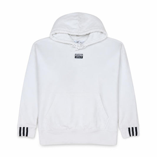 Adidas Womens White Hoodie Size 8 Pullover Cotton Blend Sweatshirt